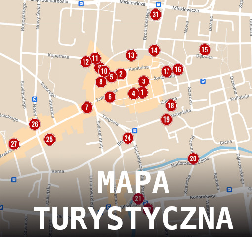 Mapa turystyczna Tarnowa